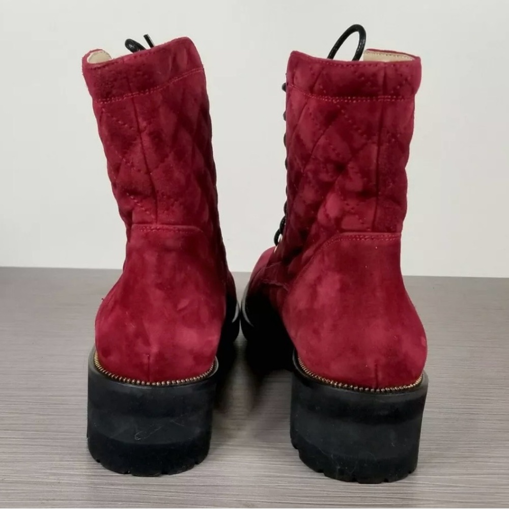 SOLD! RON WHITE Tiffany Ankle Boot in Red Suede - Size 38-1/2 / 8-1/2 - Picture 13 of 14